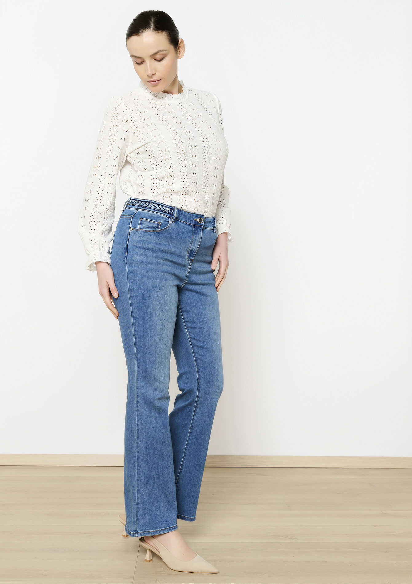 Bootcut jeans met hoge taille