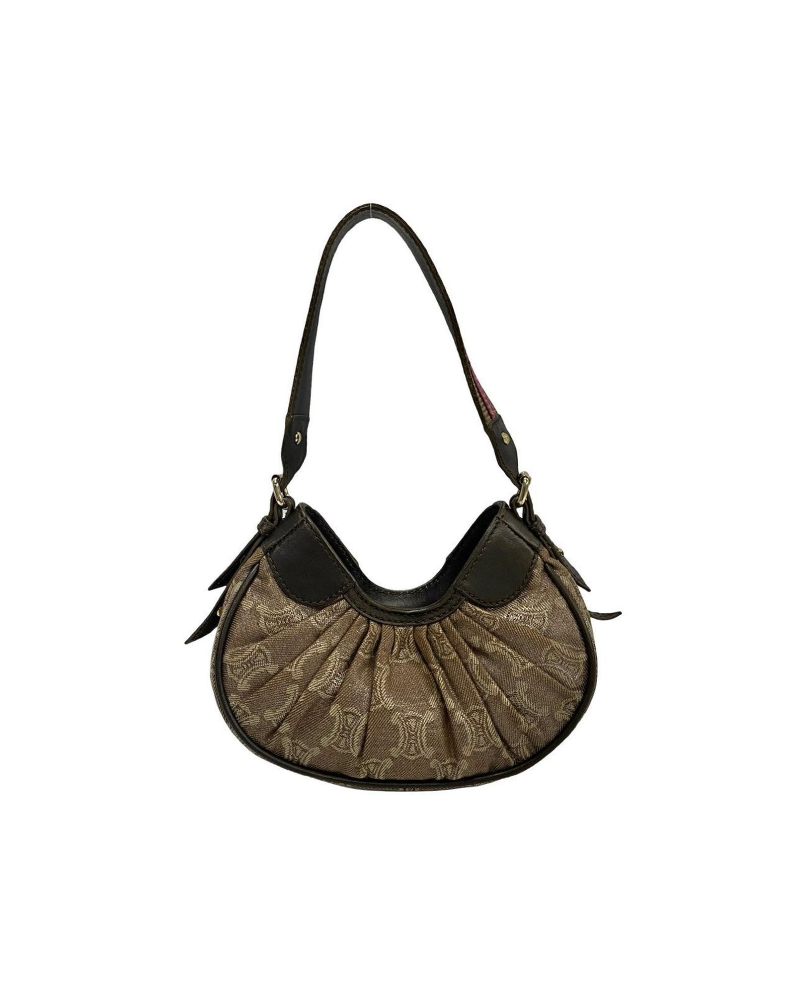 Celine Preloved HalfMoon Handbag Wo - Brown | Brown