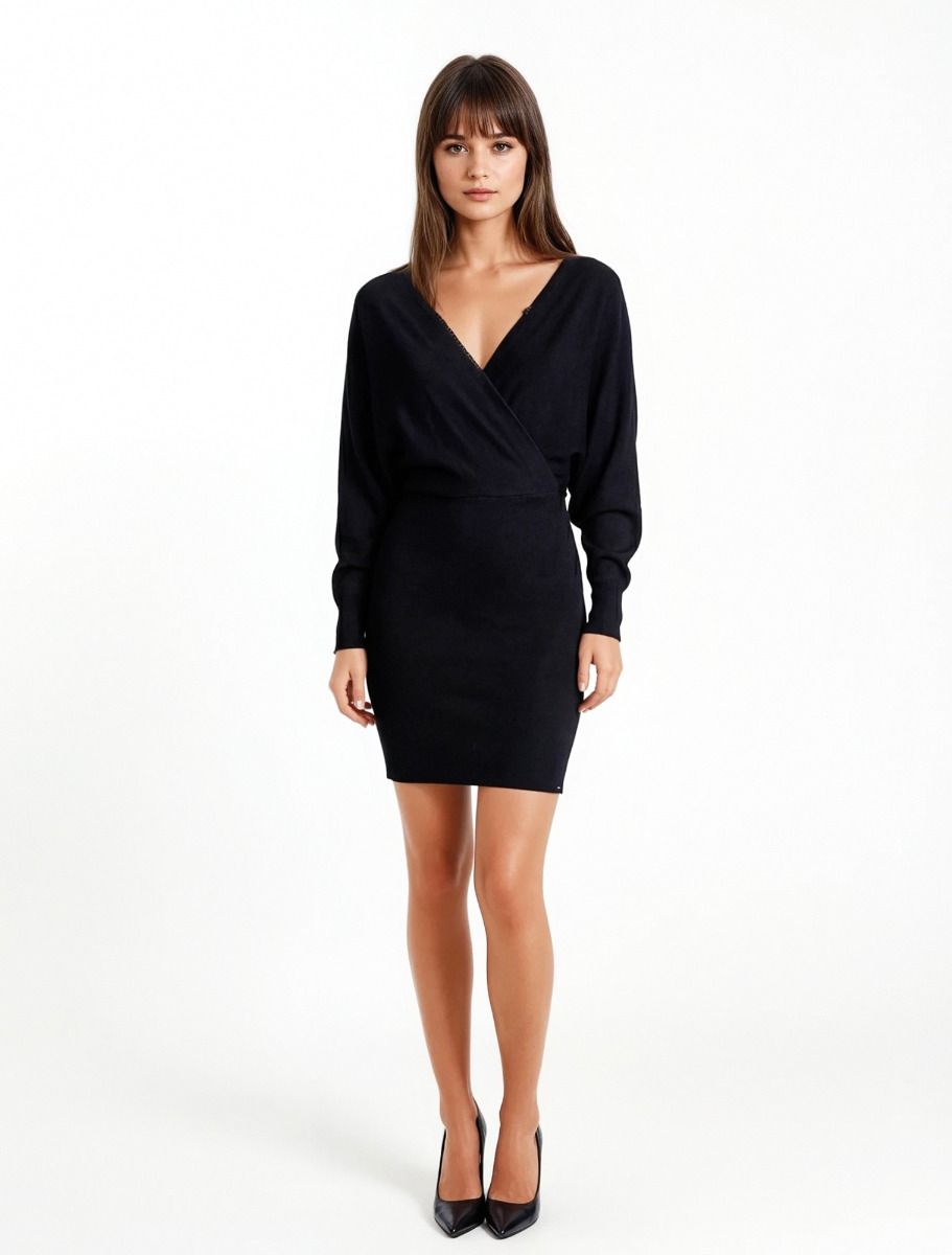 Πλεκτό μίνι φόρεμα κρουαζέ