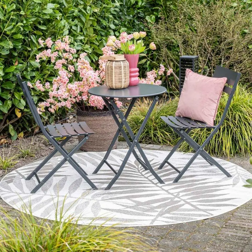 Garden Impressions Pisa bistro tuinset 3-delig - donker grijs