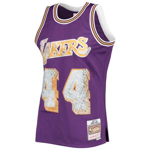 Jerry West Los Angeles Lakers 1971/72 Hardwood Classics NBA 75th Anniversary Diamond Swingman Jersey - Purple
