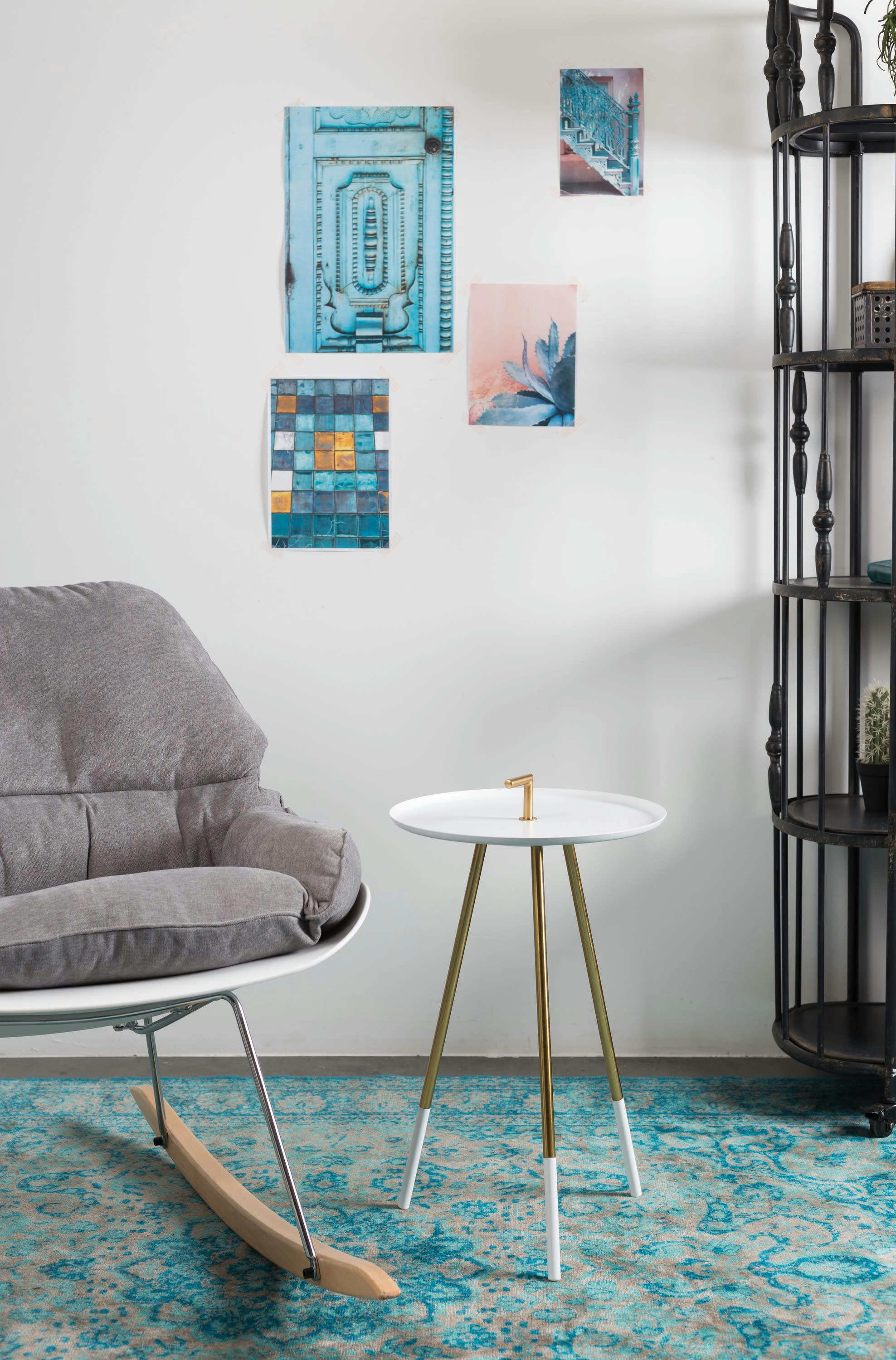 RUMBI - Table d'appoint en métal blanc