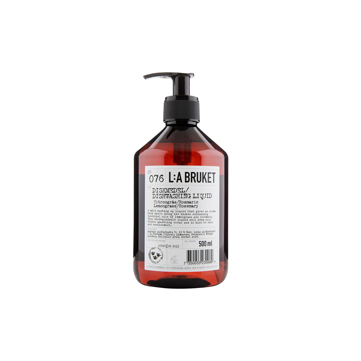 No. 076 Dishwashing Liquid, lemon grass/rosemary