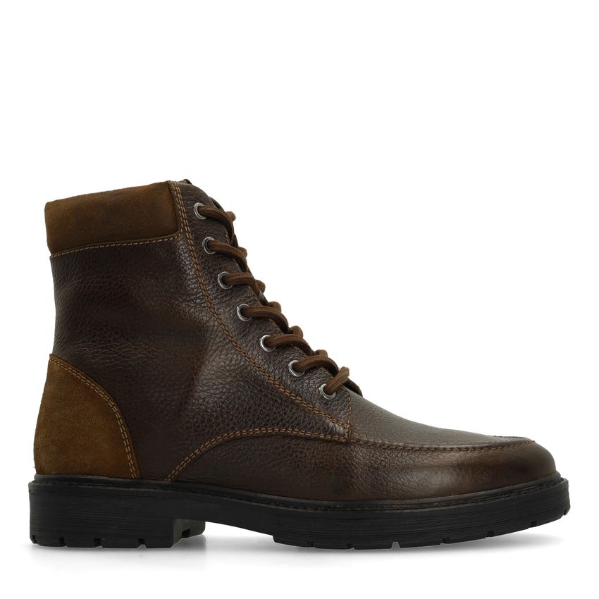 Manfield Taupe leren veterboots