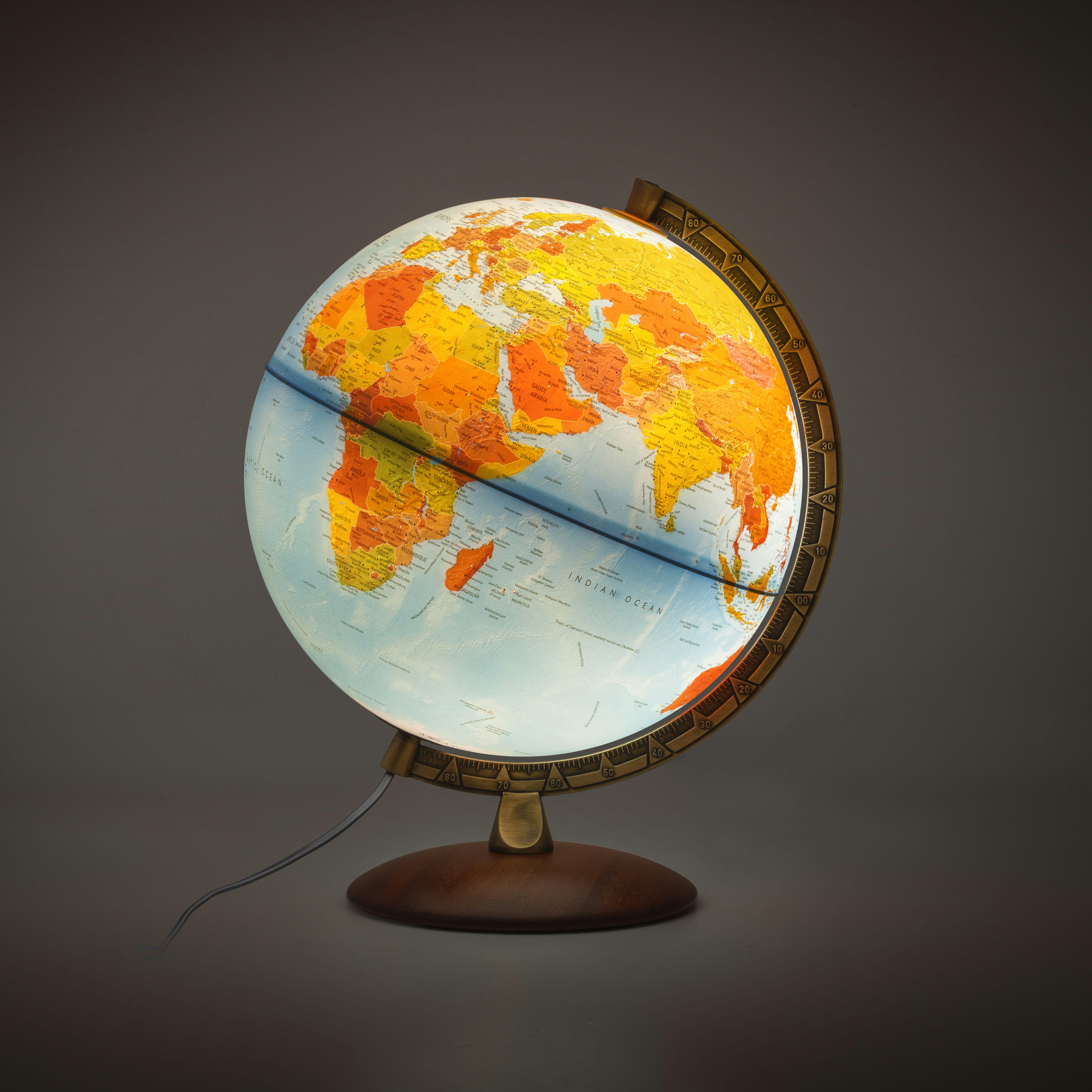 ASTRA - Globe terrestre 30 cm  politique physique  lumineux  en français