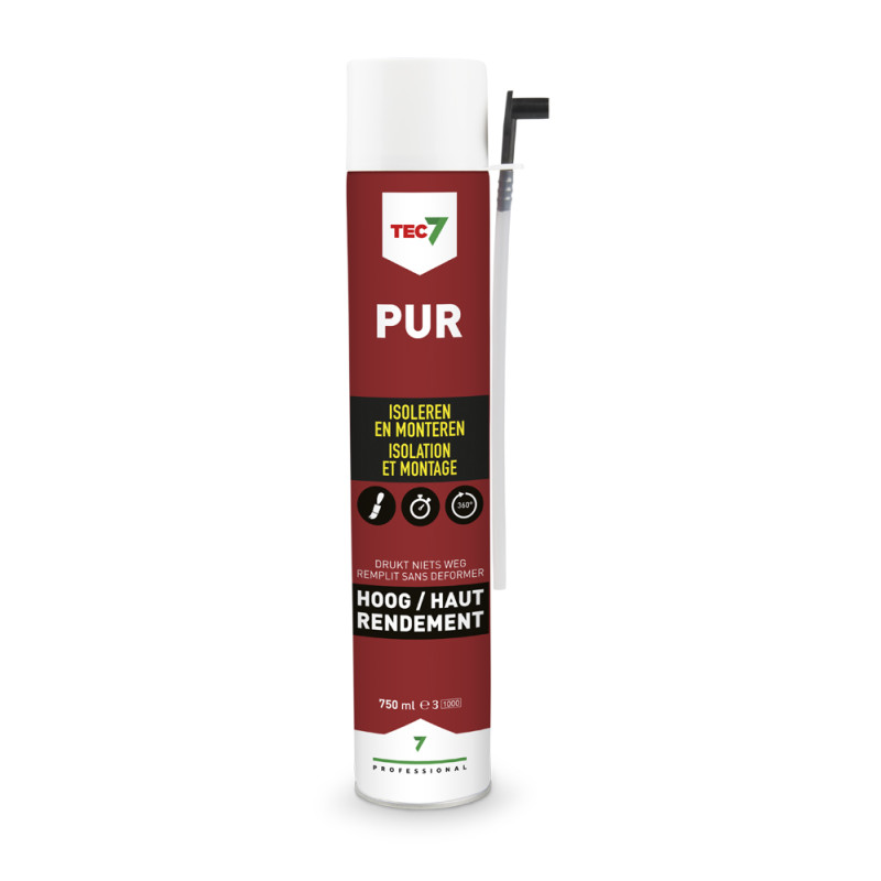 Mousse d'isolation et montage PU Pur 750 ml