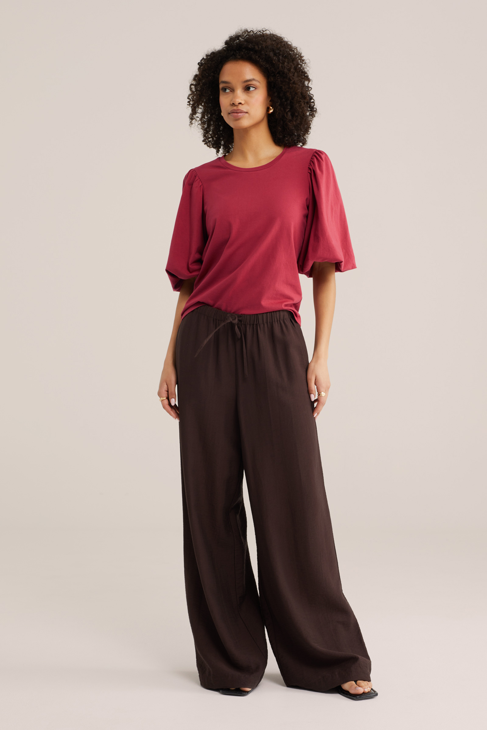 Dames T-shirt met pofmouwen