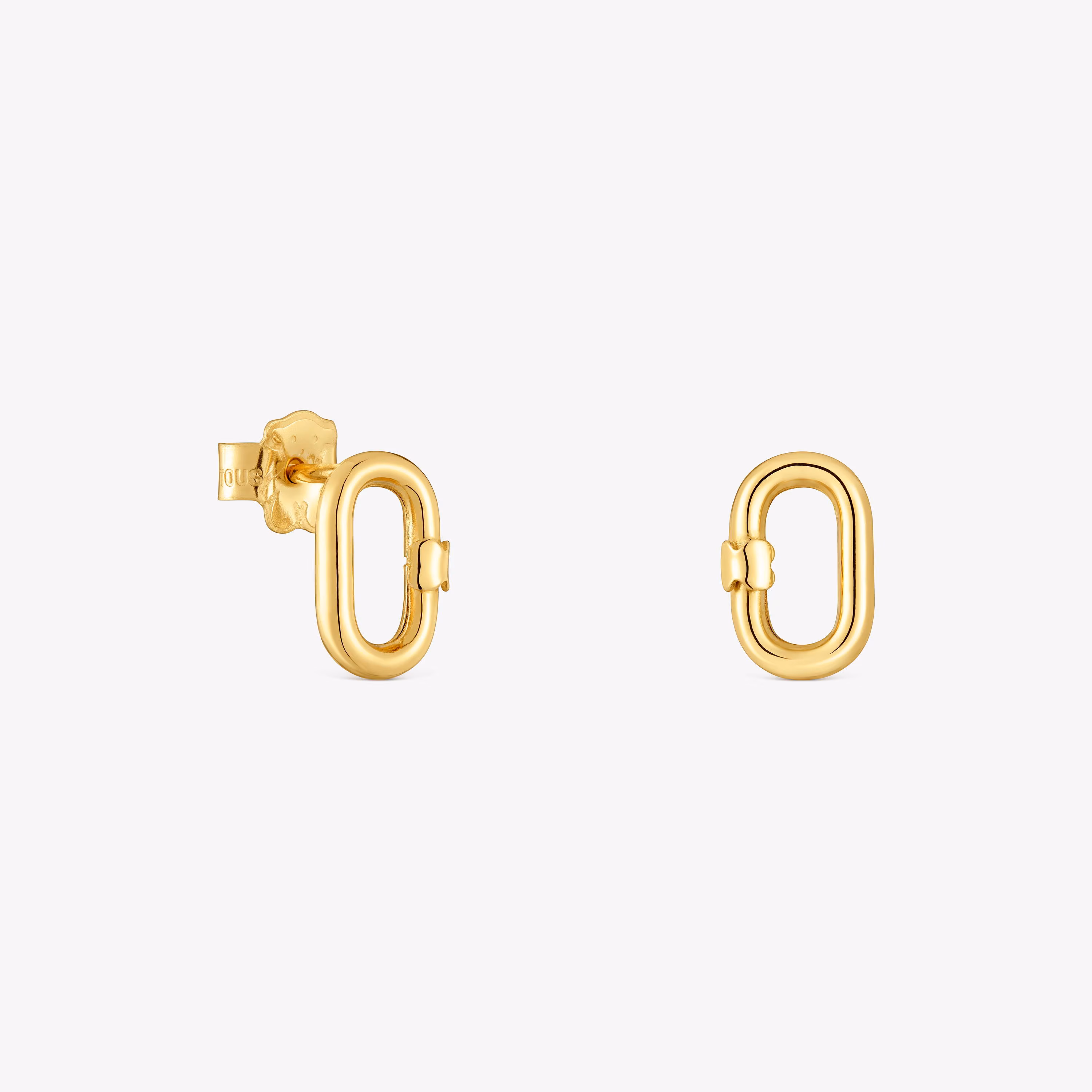 Pendientes pequeños de oro 10 mm Hold Oval