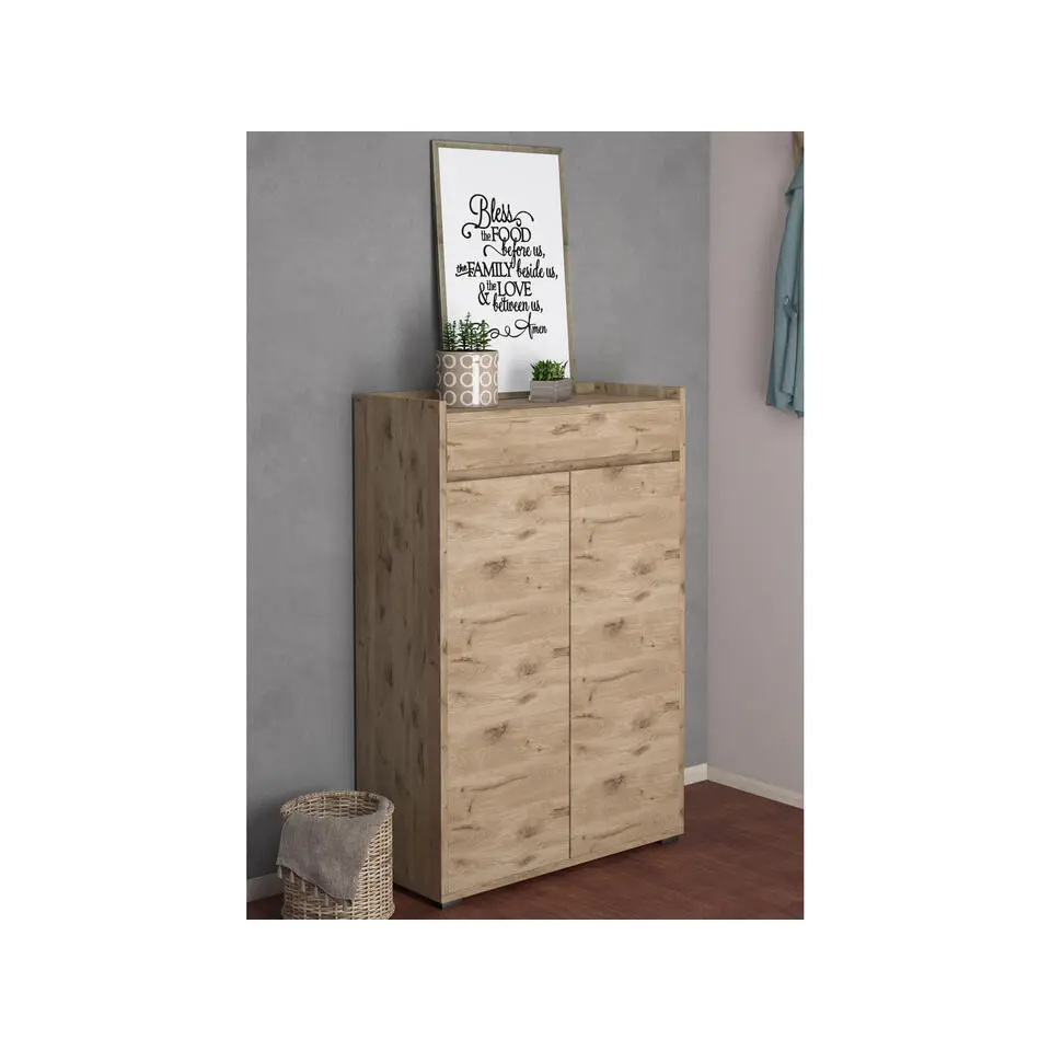 Kosmo - Schoenenkast met 2 deuren in eiken effect