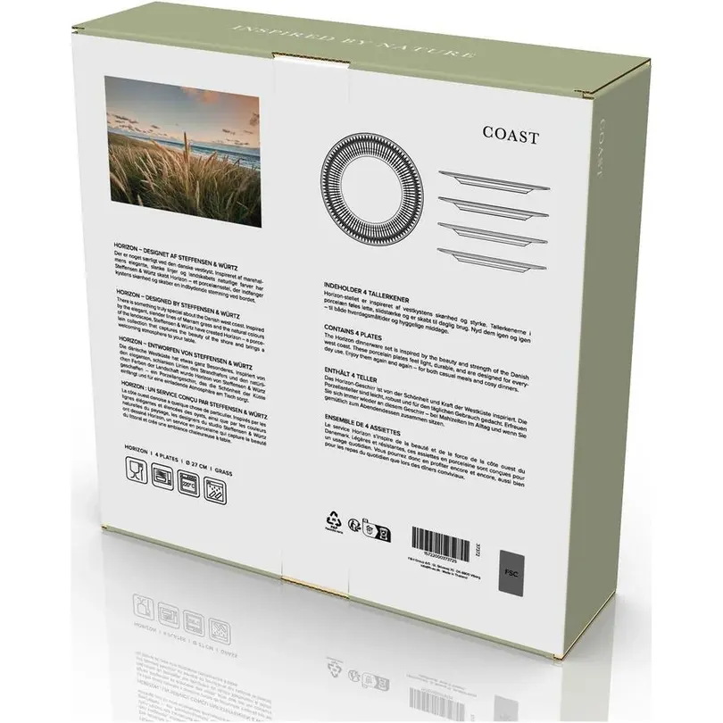 Flacher Teller 4er-Set Horizon