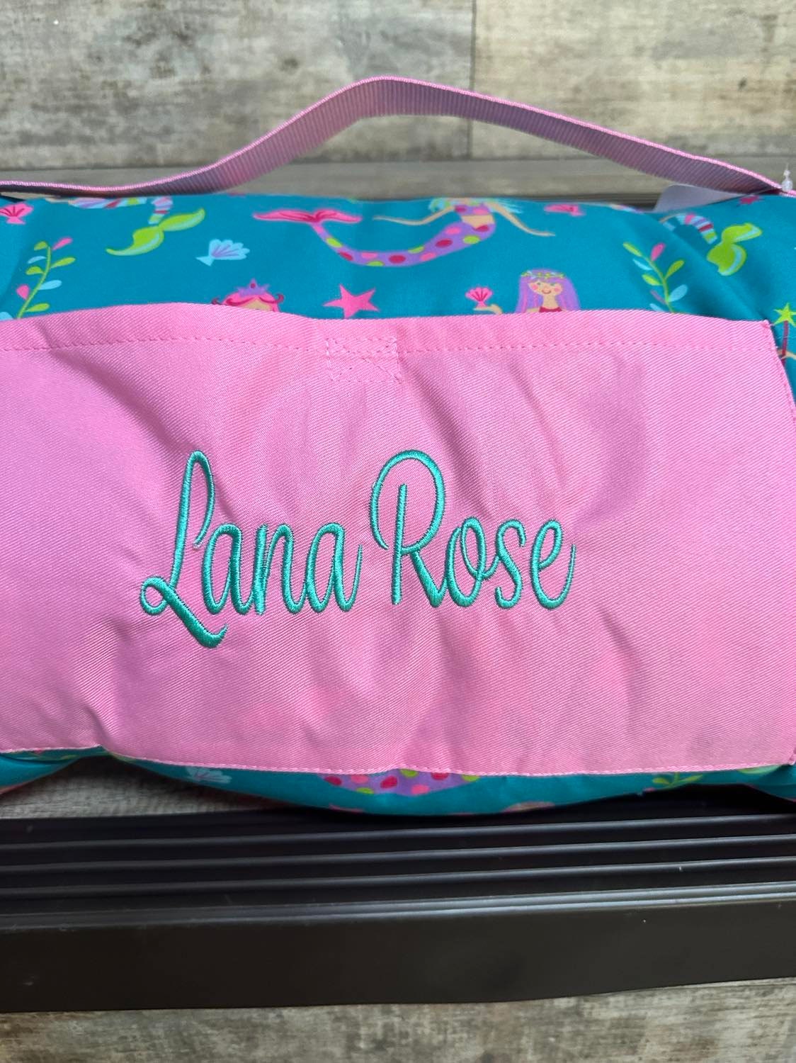 Personalized Stephen Joseph Mermaid nap mat, Embroidered Girl Daycare prek nap mat