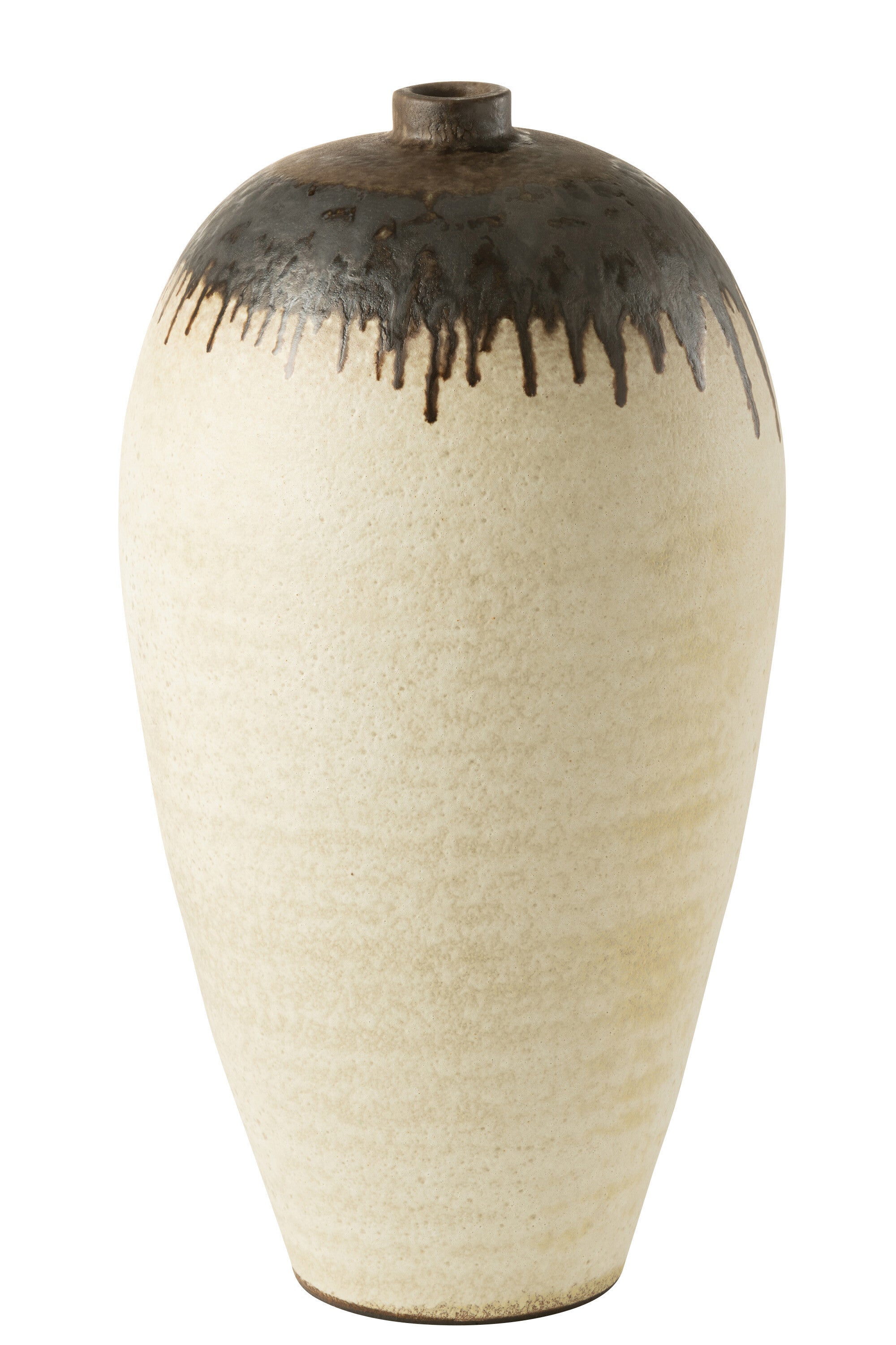 J-Line vaas Lombok - keramiek - beige/bruin - large - 72 cm hoog