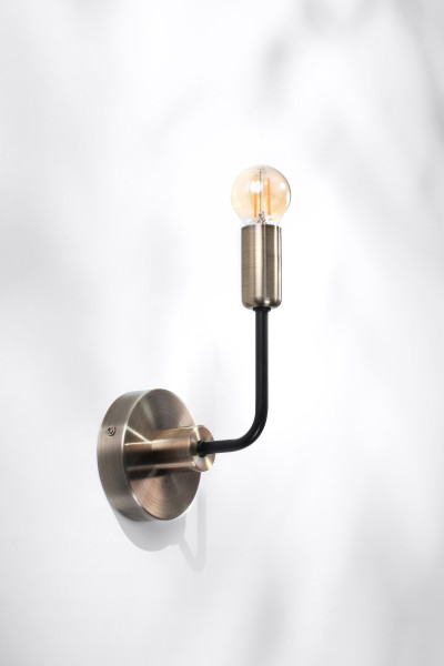 Lampa kinkiet SAGA patyna matowy czarny 1x40w e14