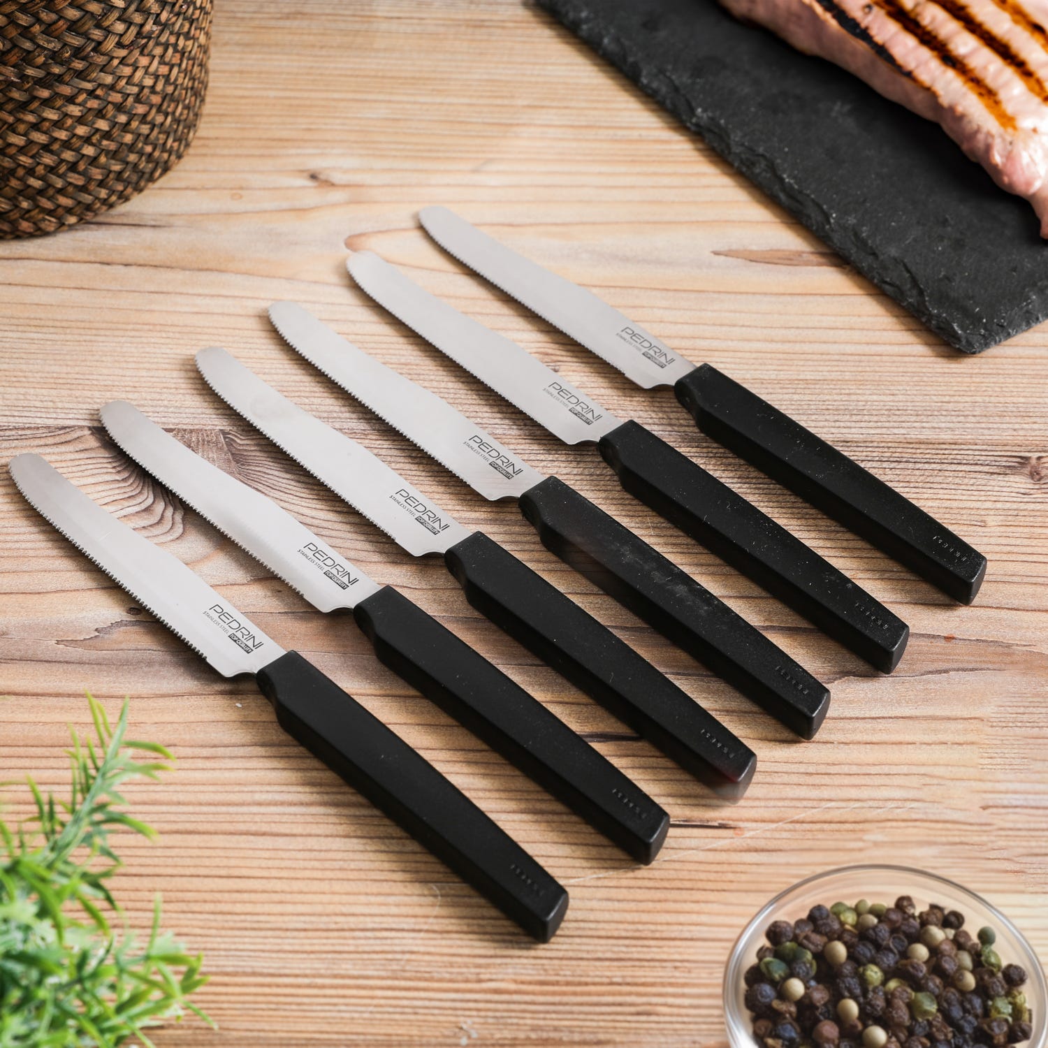 Set 6 coltelli nero Active