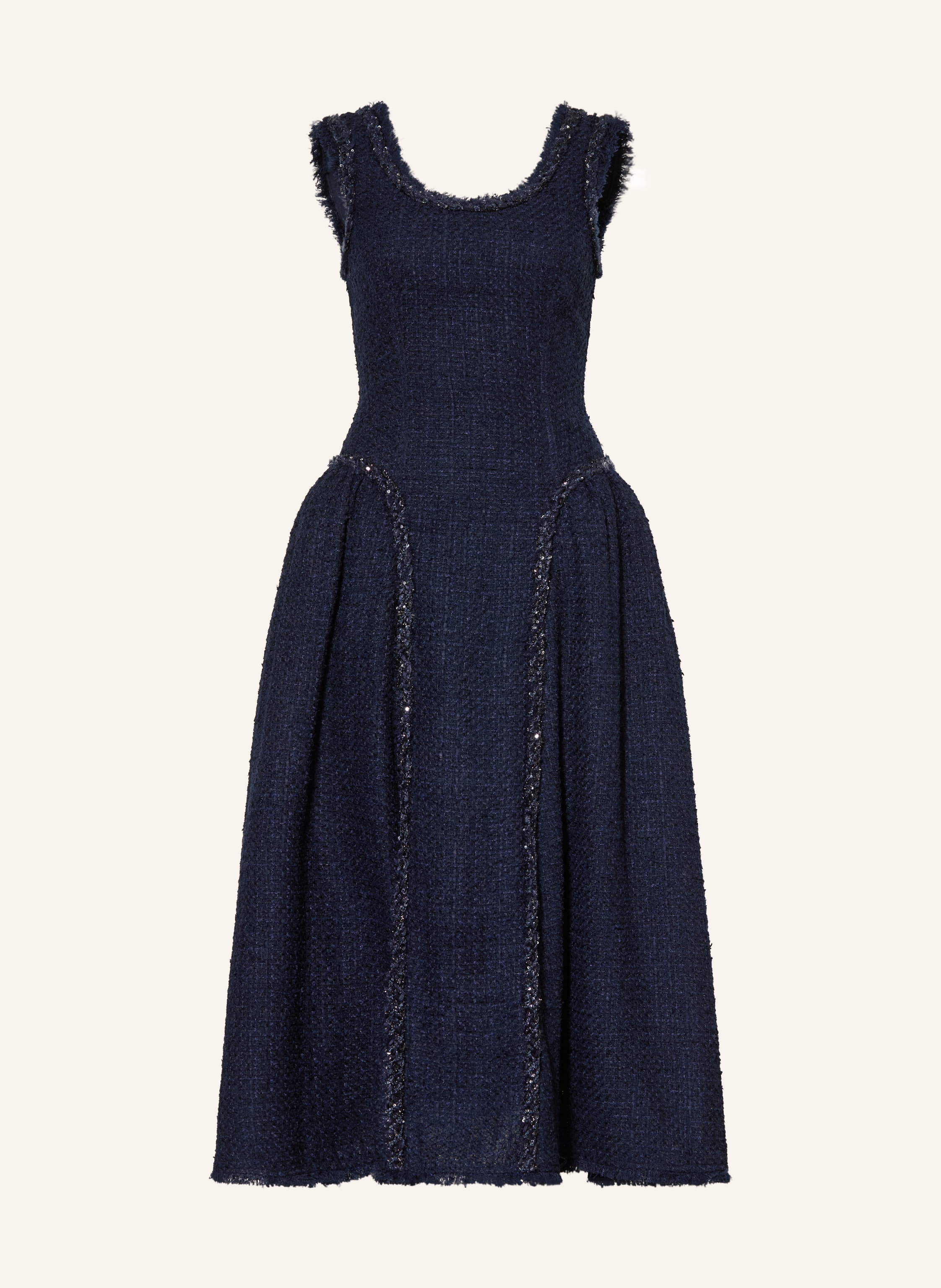 self-portrait Bouclé-Kleid mit Glitzergarn und Pailletten