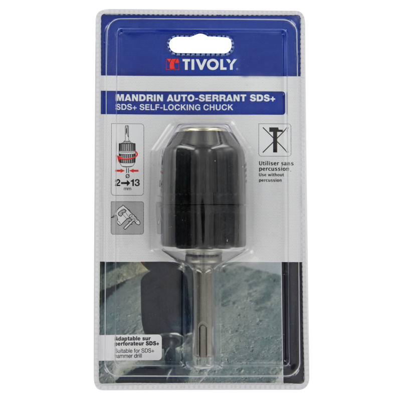 Mandrin auto-serrant SDS  pour perforateur Ø 2 - 13 mm TIVOLY