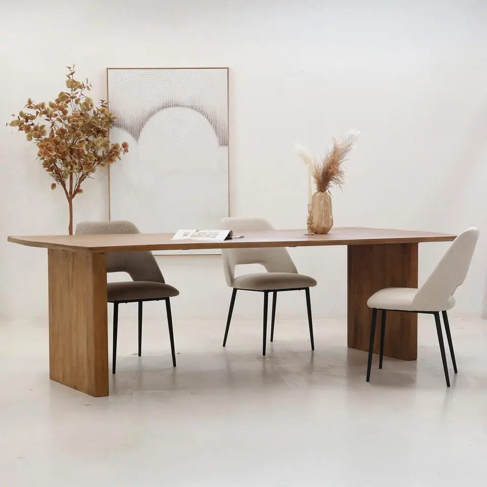 Eettafel Naturel Mangohout - 250x110x76cm - 6-8 Personen - Tomeo