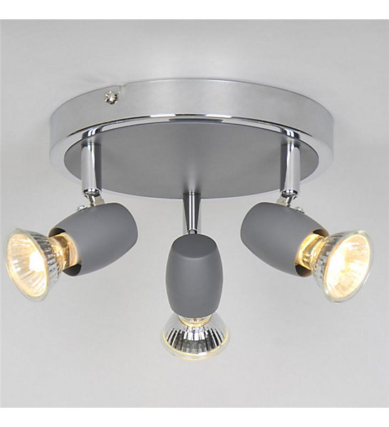 Luminaire de plafond moderne Alliage 3 ampoules métal gris chromé LED