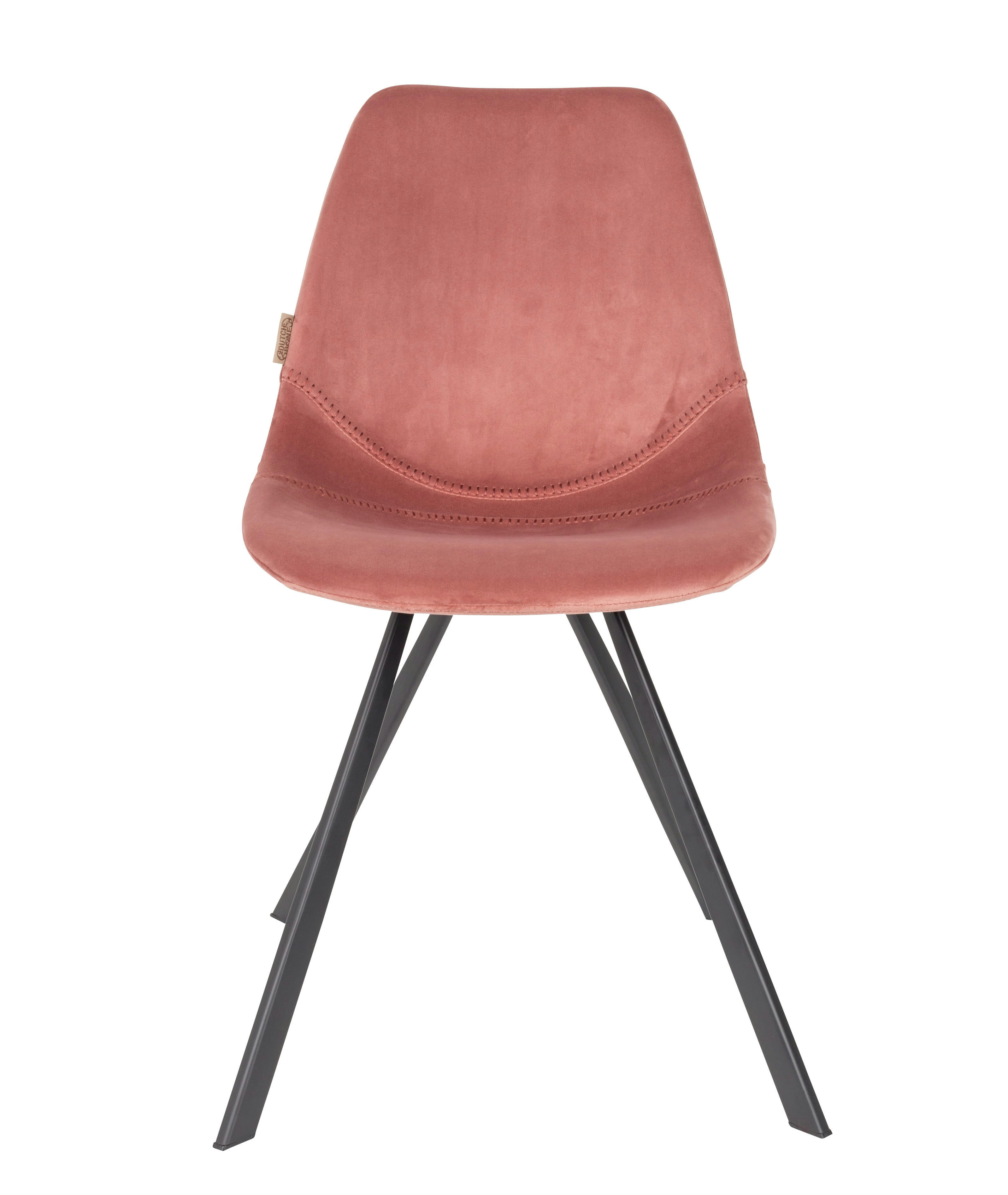 FRANKY - Chaise de repas velours rose