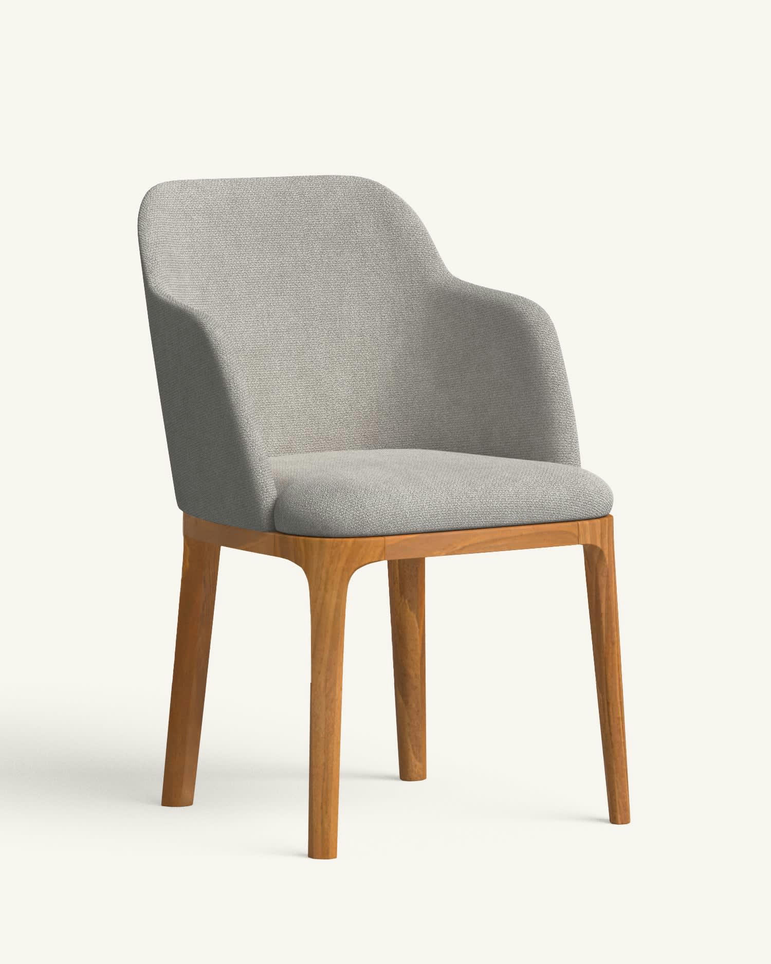 ALENI - Chaise avec tissu fabriqué à la main en couleur gris