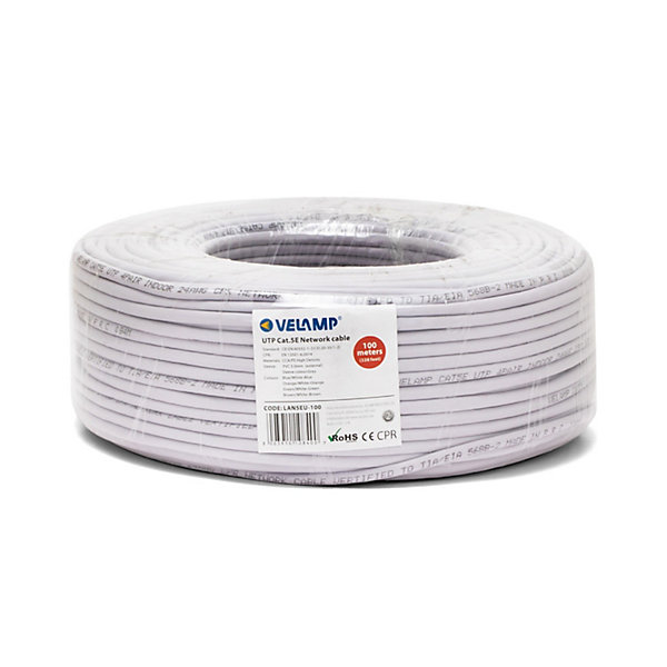 Câble réseau CAT5E UTP 100mt en bobine, certifié CPR