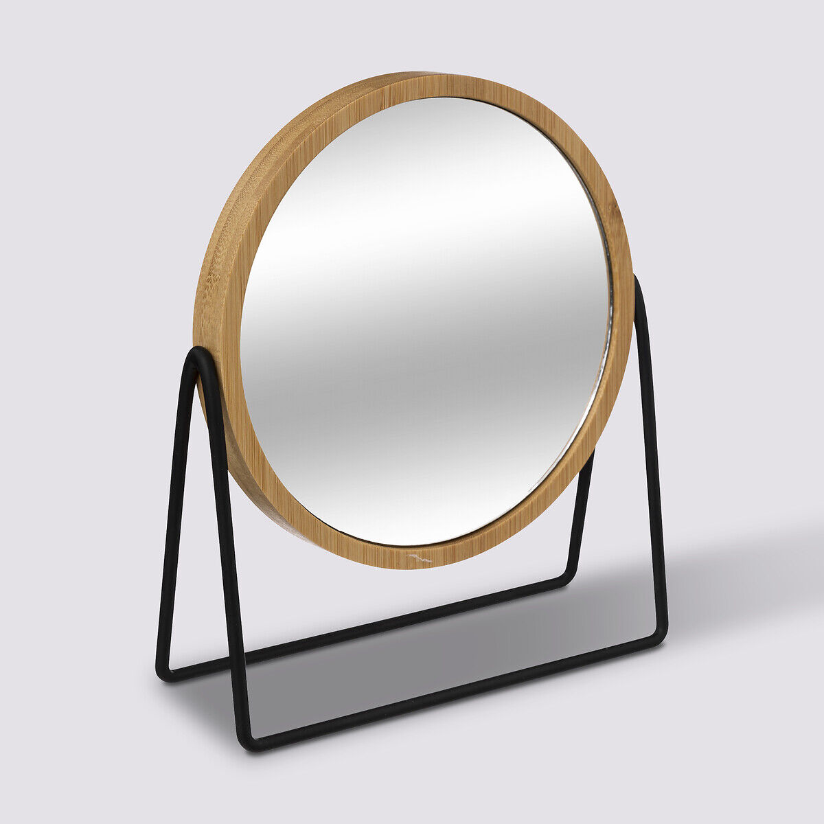 Espelho wc em bambu com suporte de metal