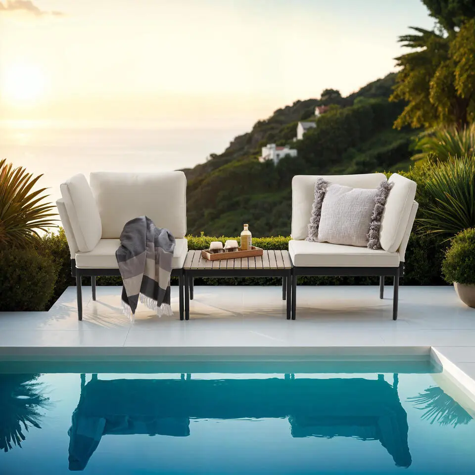 tectake Tuinset Magaluf, 5-in-1-functie, aluminium frame, Antraciet/Grijs