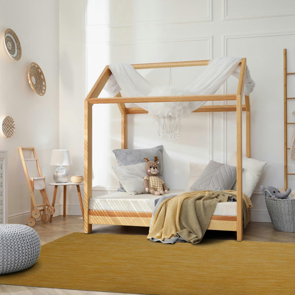 TERRAIN - Tapis intérieur-extérieur aspect jute jaune 133x170