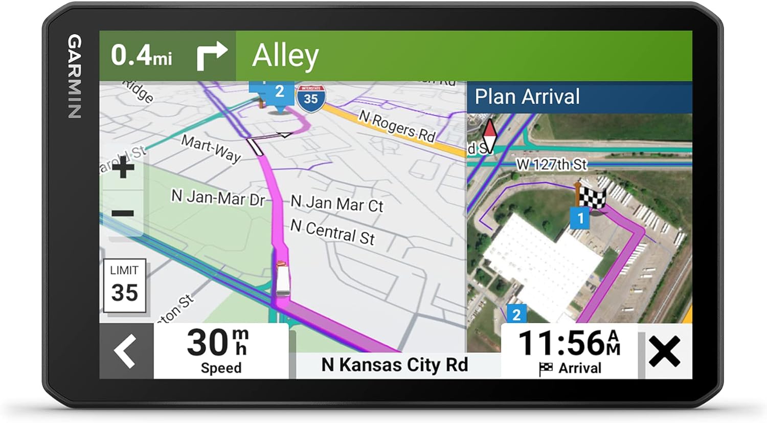 Garmin dezl OTR710  Large  Easy-to-Read 7 inch GPS Truck Navigator  Custom Routing  High-Resolution Birdseye Satellite Imagery  Directory of Trucking & Trailer Services (Renewed)