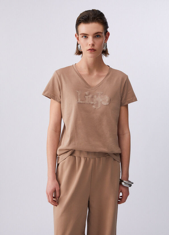 T-shirt con scollo a V