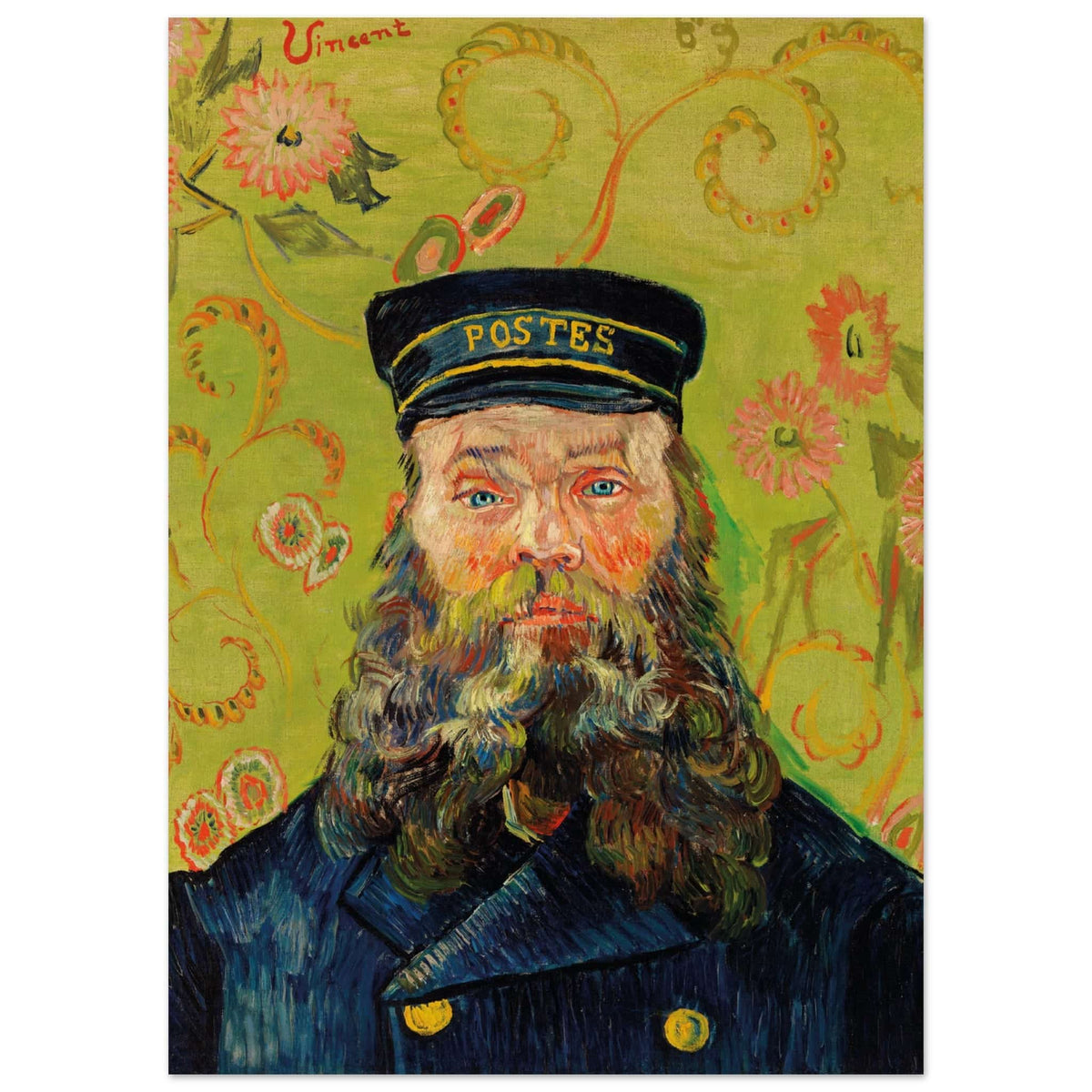 Artfulprints Poster Vincent van Gogh - The Postman  - 50x70 cm - Groen