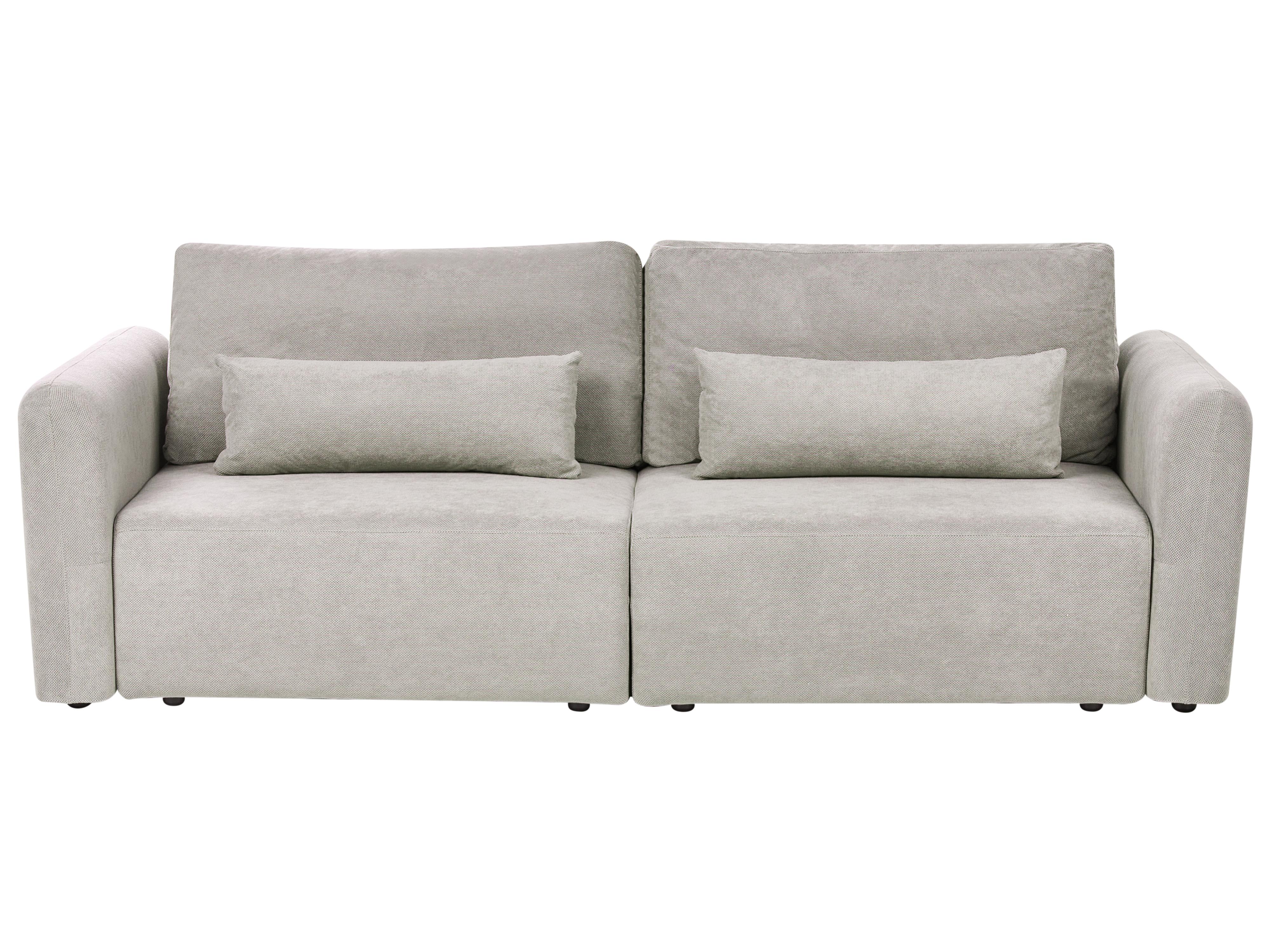 Sofa Bed 3 Seater VAXHOLM Fabric Grey with Storage