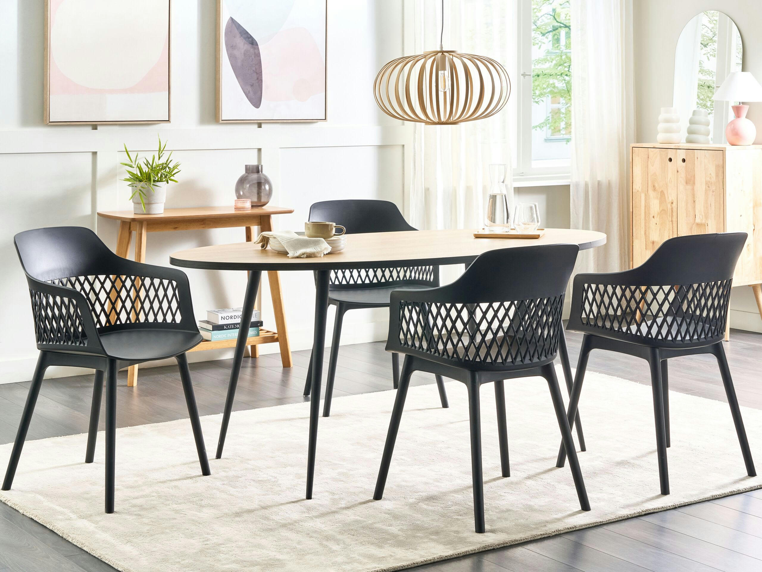 ALMIRA - Lot de 2 chaises de salle à manger noir