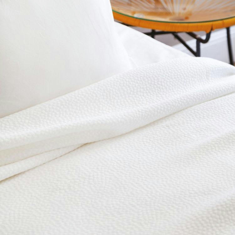 CAMARGUE - Dessus De Lit en Coton Blanc 230x250 cm