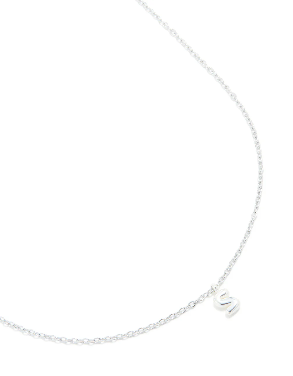 Waterproof Stainless Steel Mini Bubble Letter S Necklace