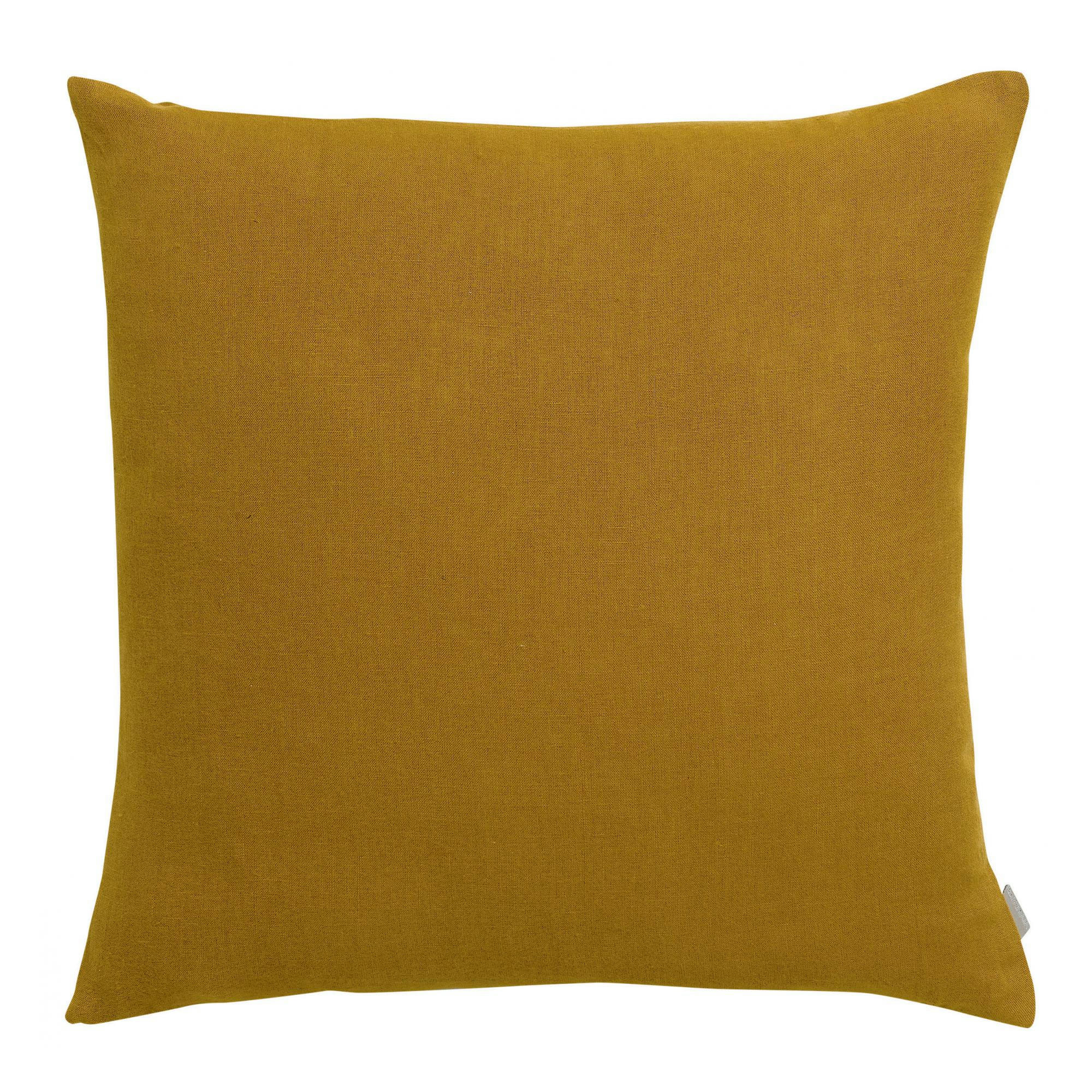 ZEFF - Coussin uni  en lin bronze 45 x 45