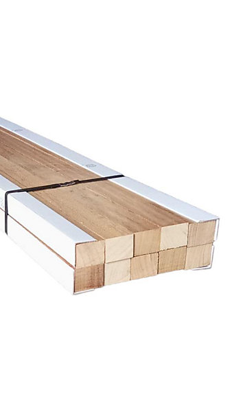 Pack de 50 lattes décoratives en bois tropical en iroko 35x40x2100 mm