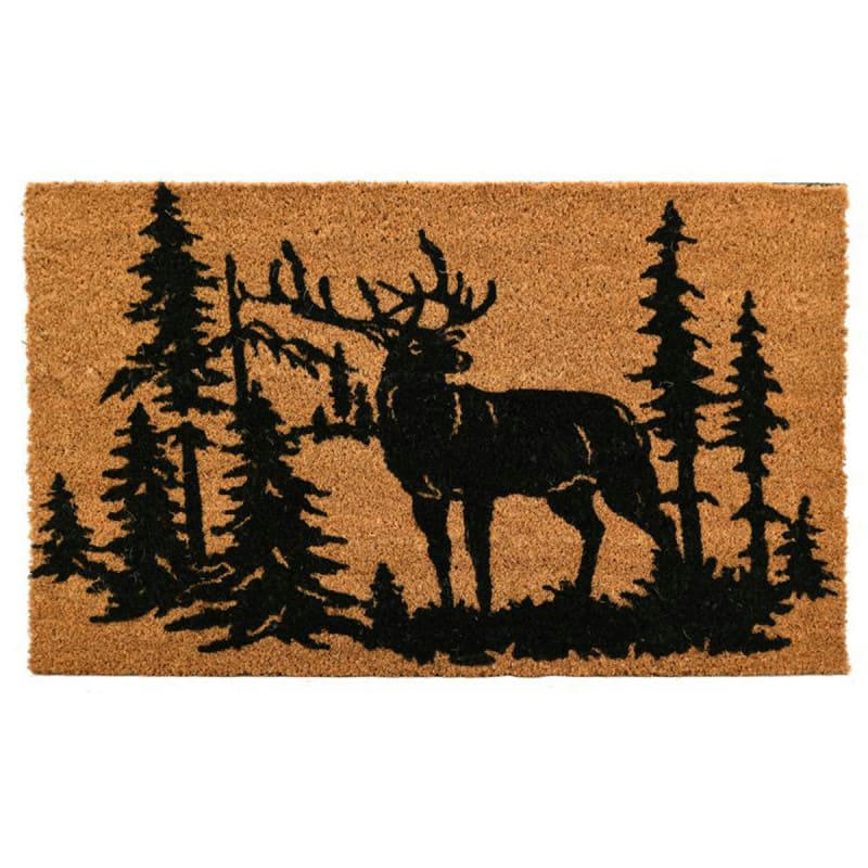 - Paillasson coco intérieur extérieur 75 x 45 cm cerfs en forêt