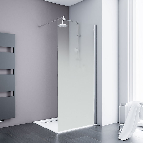 Paroi de douche fixe à l'italienne l.120xH.200cm, verre brume 6mm, profilé chromé, Schulte NewStyle