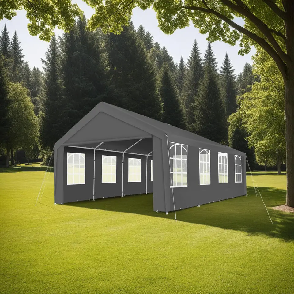 tectake Partytent Mammut 8x4m met plug-in systeem, stevig en waterafstotend