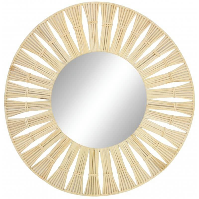 MALAYSIA - Miroir rond cadre rotin D50