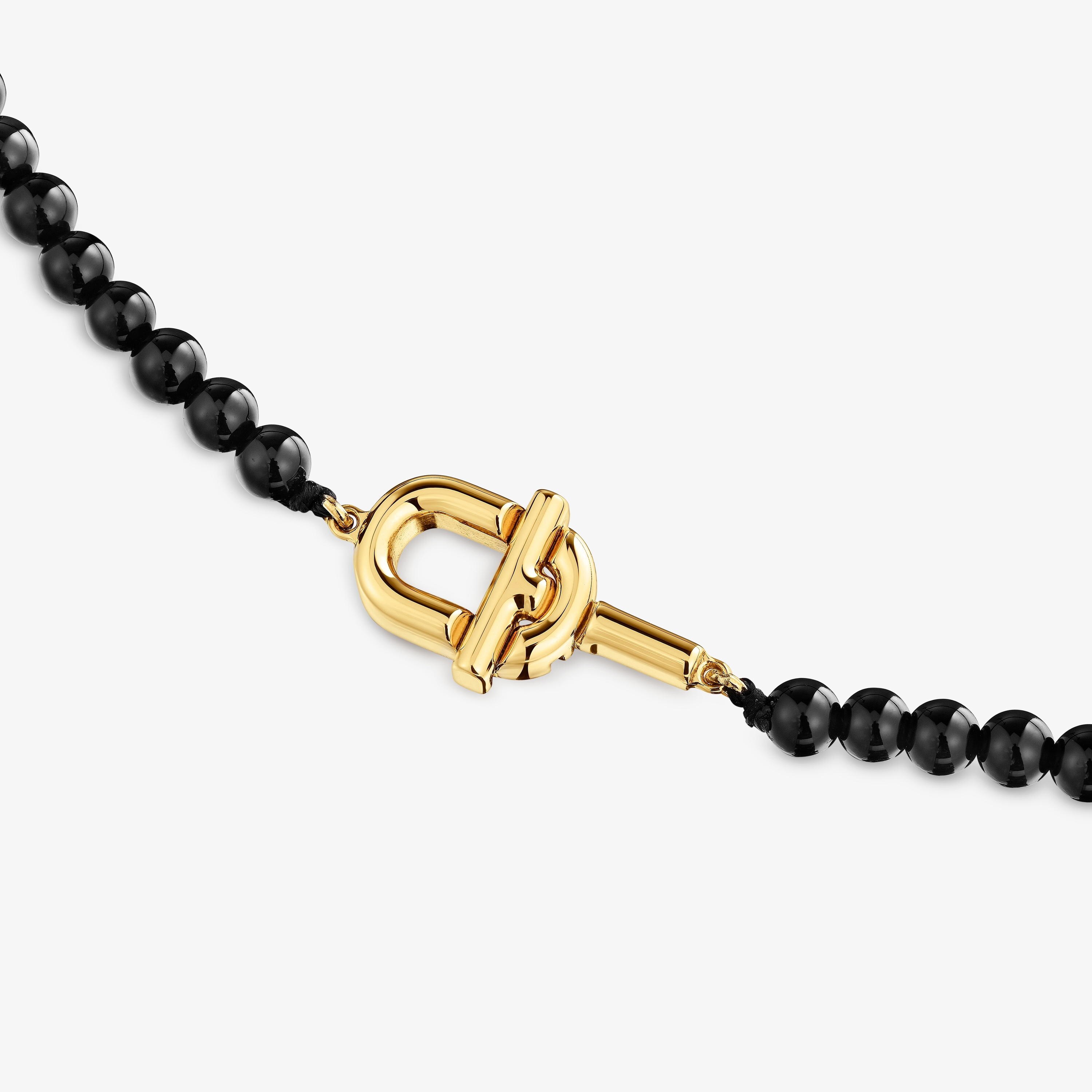 Collar con baño de oro 18 kt sobre plata y ónix 50 cm TOUS MANIFESTO