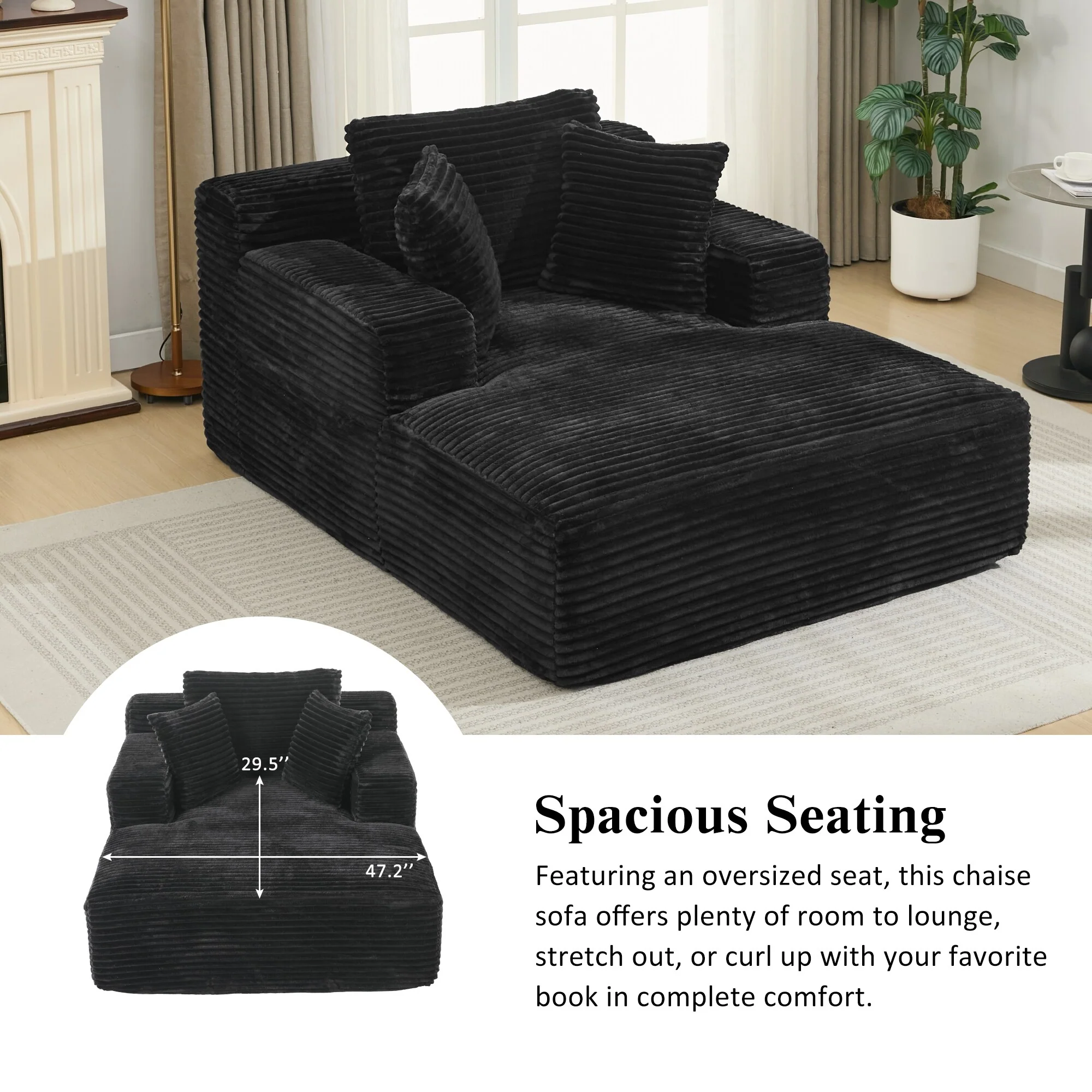 48.82-Seater Sleeper Sofa with Removable Pillows for Living Room and Bedroom