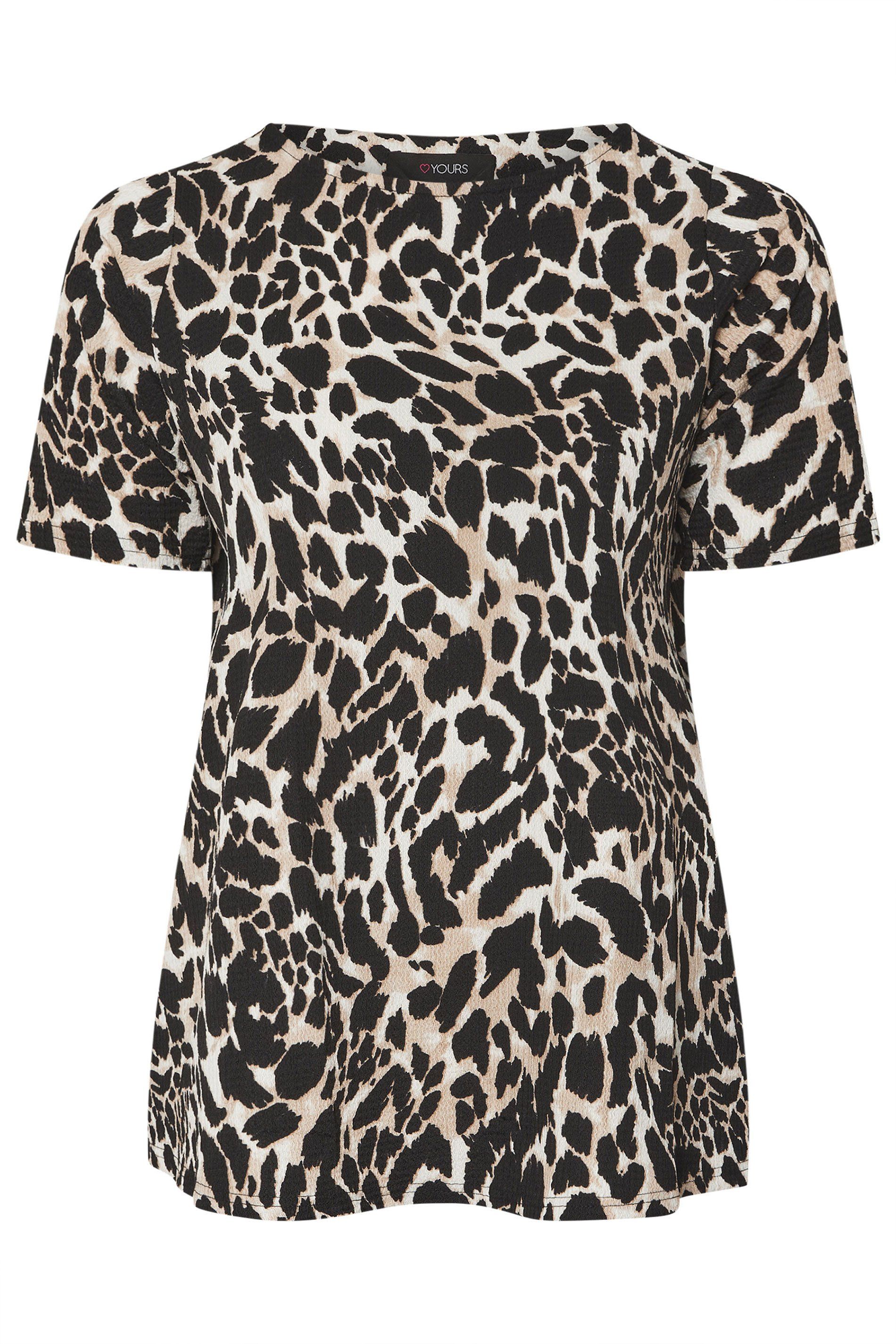 Yours Leopard Print Textured Top