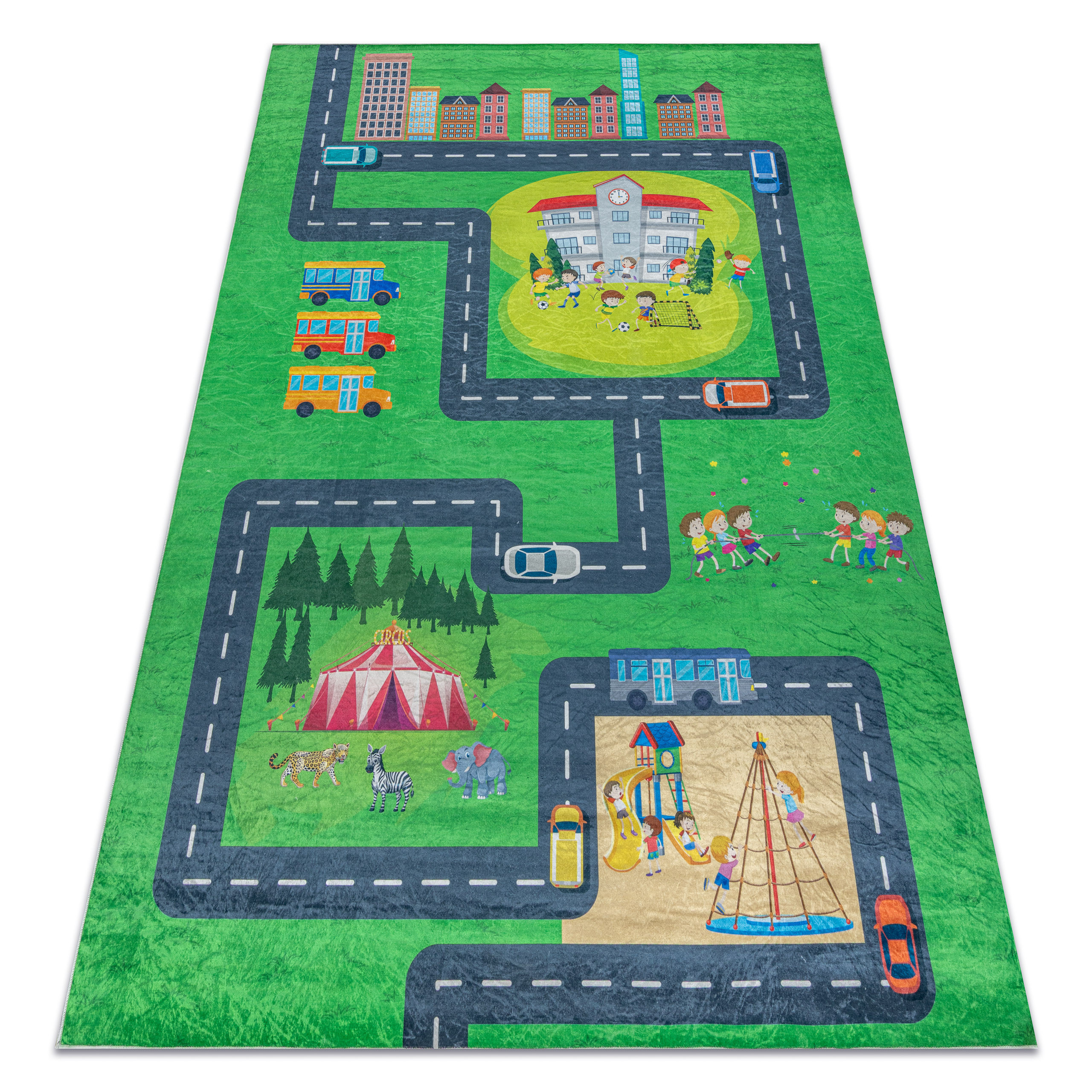Dywan do prania BAMBINO 2660 Miasto, ulice, uliczki dla dzieci, 80x150 cm