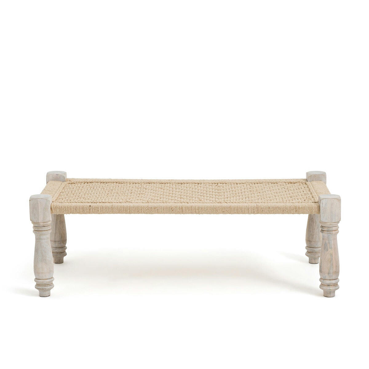 Banc indien en corde et bois de manguier, Adas