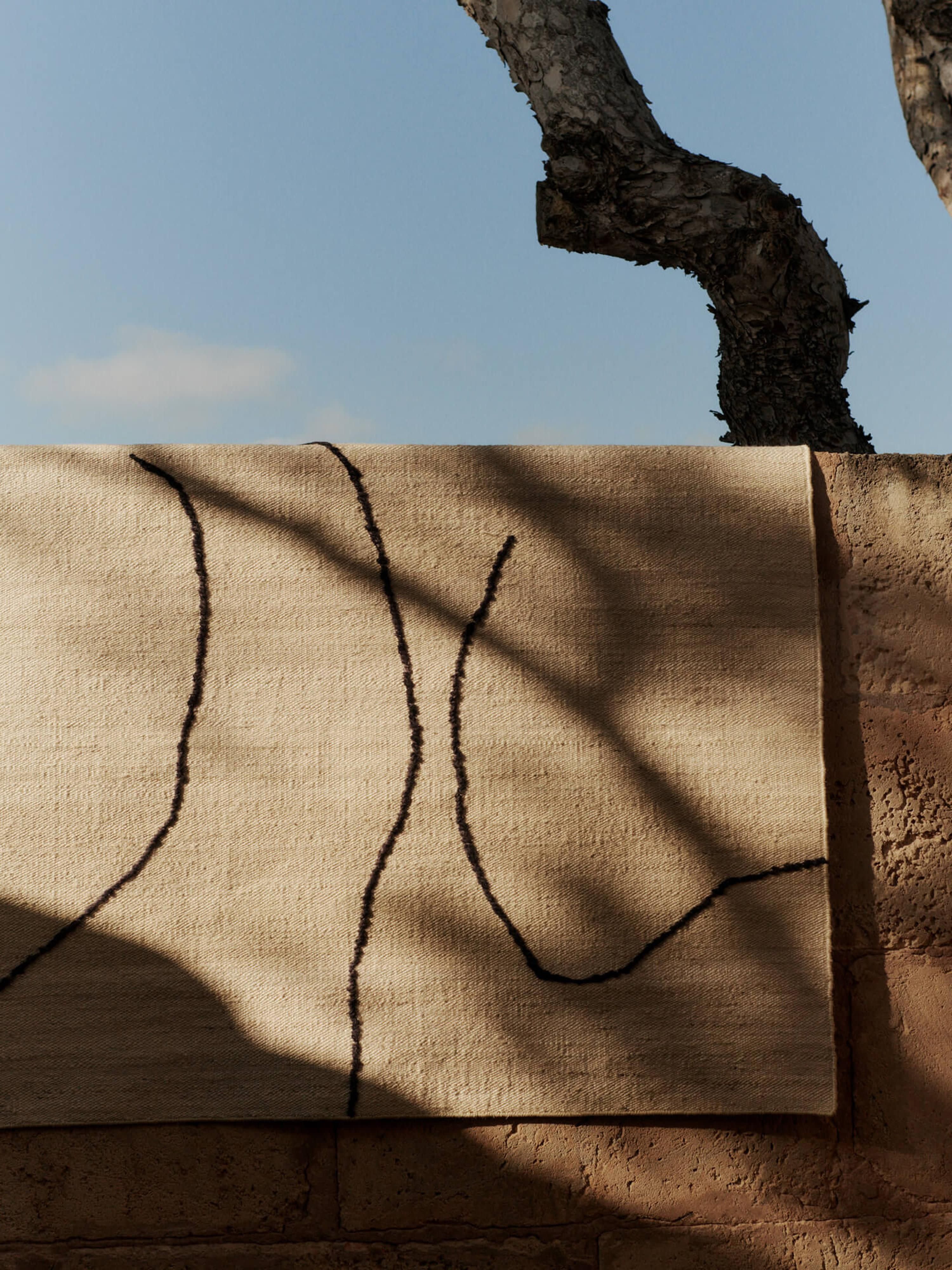 Handgewebter Jute-Teppich Gesso