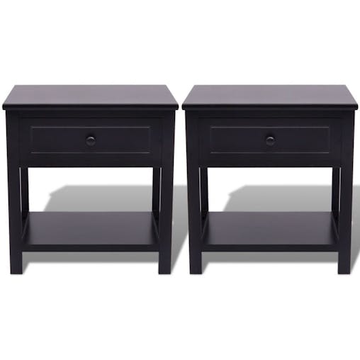NNEVL Bedside Cabinets 2 pcs Wood Black