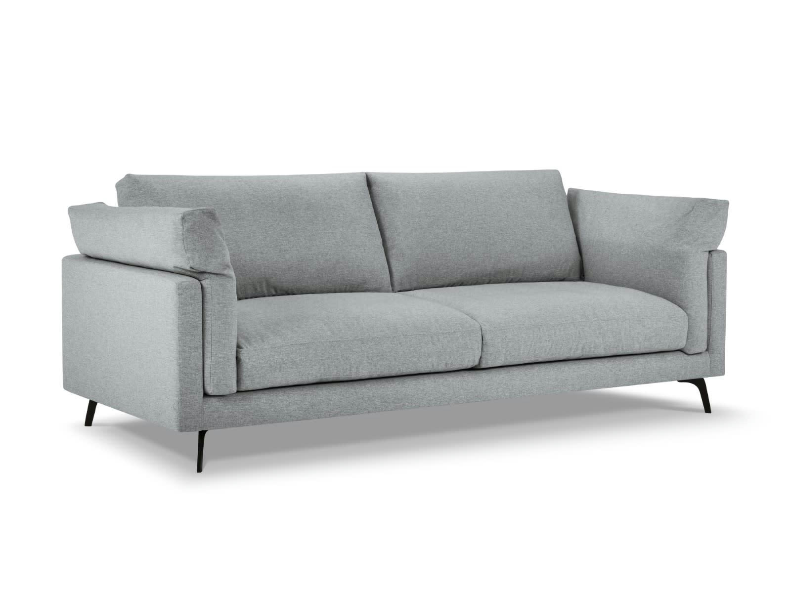 CAMILLE - Canapé 3 places en Tissu Structurel Gris Clair