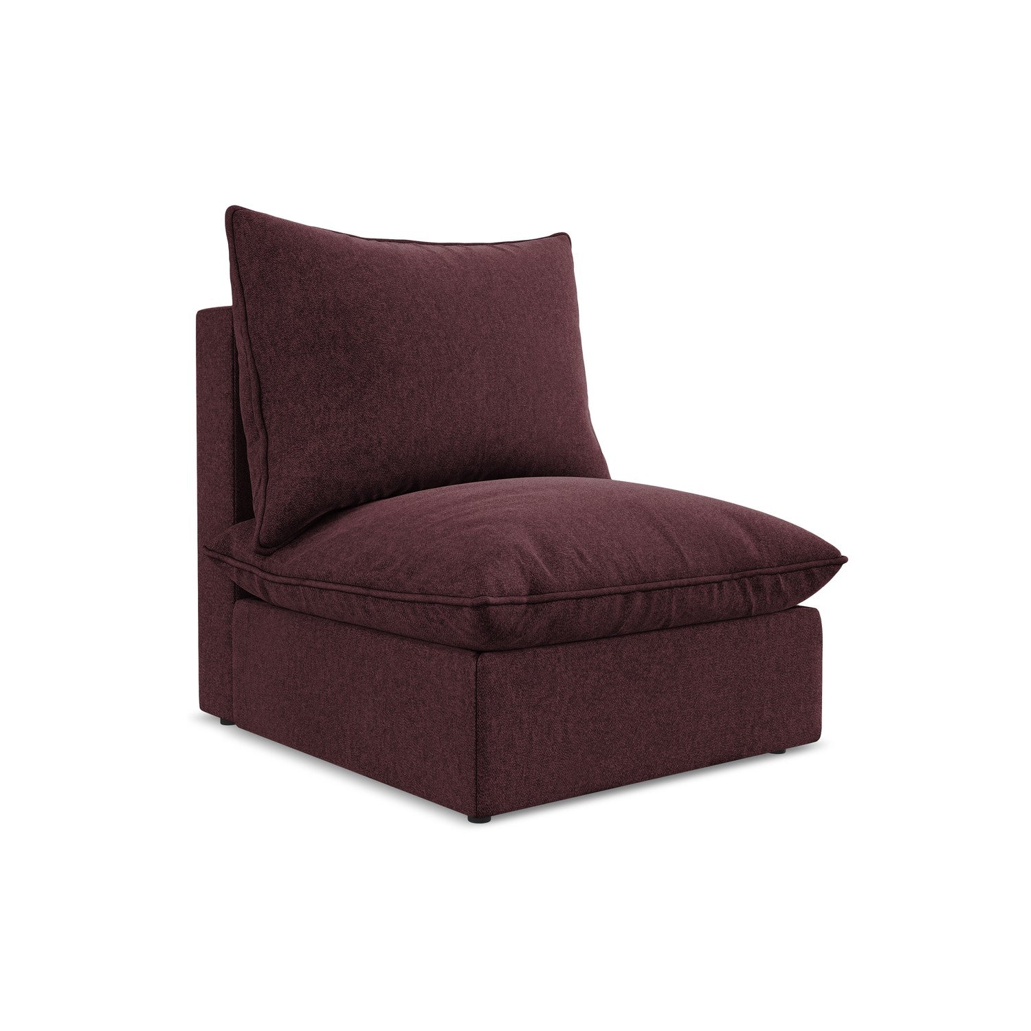 LaMiaSofa Bankmodule midden Ravenna - velours - bourgondië - 75x90x77